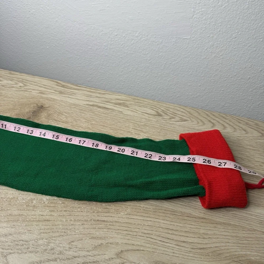 Green & Red‎ Knit Vintage Hanging Christmas Stocking 28